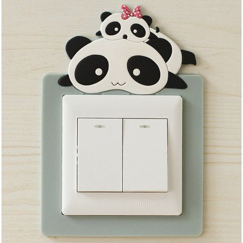 Autocollant 3d Marche/Arrêt Pour Couvercle De Commutateur, Dessin Animé, Animal, Panda, Chat, Brille Dans La Nuit, Sortie Lumineuse, Autocollant Mural, Nouveau
