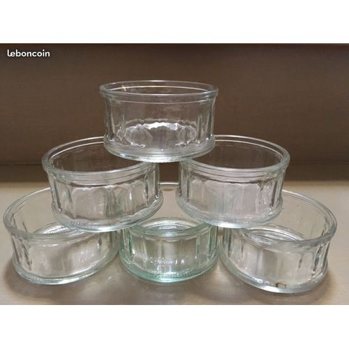Lot De 6 Ramequins En Verre Travaille