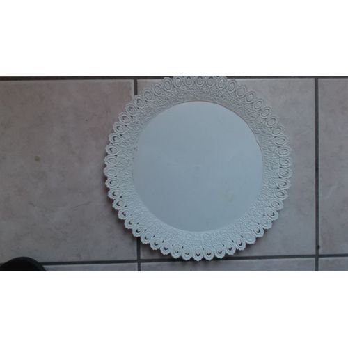 1 Ancien Plat Rond En Plastique Blanc Vintage/Plasticos Cabeza
