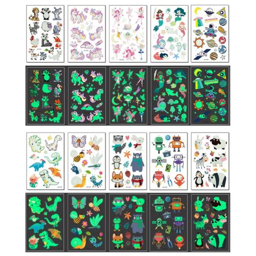 Tatouages Temporaires Pour Enfants, 10 Pièces, Dessin Animé Licorne Cheval, Autocollant, Tatouage D'Art Étanche, Bras À Main, Kit De Tatouage Pour Garçons