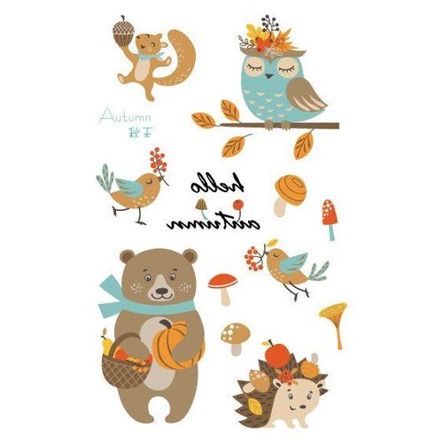Autocollants De Tatouage Dessin Animé Mignon Pour Enfants, Faux Tatouage, Animal, Cactus, Monstre, Chat, Autocollants Corporels Temporaires Imperméables