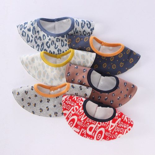 Bavoirs Double Épaisseur Super Doux En Forme De Cercle Pour Bébés, Nouveaux Nés, Garçons Et Filles, Mode, Motif Irrégulier, Alimentation, Éviter Les Salissures