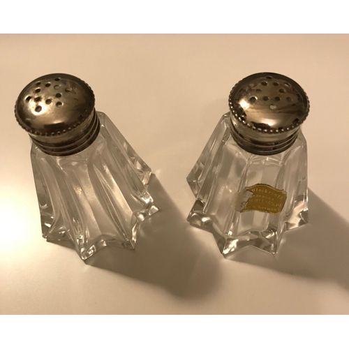 Lot De 2 Salières En Cristal Avec Bouchon Argenté