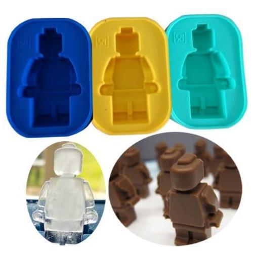 Moule Personnage Lego En Silicone Pour Glaçons, Glaces, Chocolats Plat Cuisine Pâtisserie Gâteaux Figurine Jeux Briques De Construction - Jaune