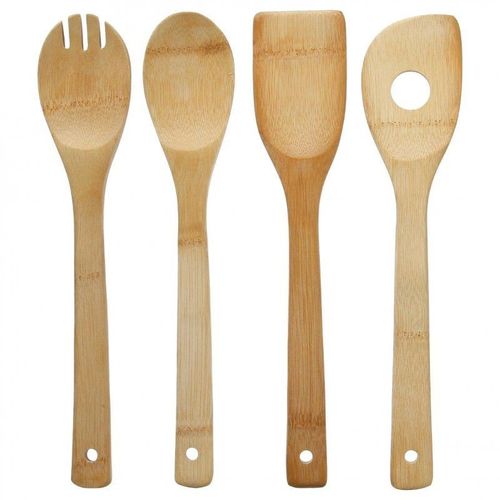 Lot De 4 Ustensiles De Cuisine "Bambou" 30cm Naturel