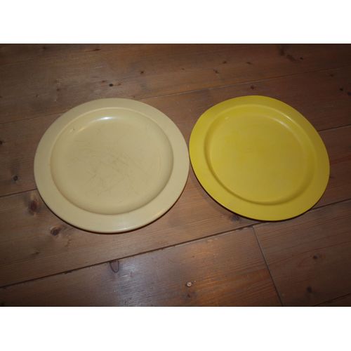 Lot De 2 Assiettes En Plastique Jaune 20 Cm