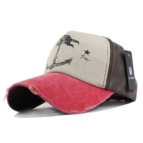 Casquette De Baseball Hip Hop À 5 Panneaux, Pour Hommes Et Femmes, Chapeau De Couple, En Coton Pur, Fait Vieux Bateau Pirate Ancre Gorras, Lavage
