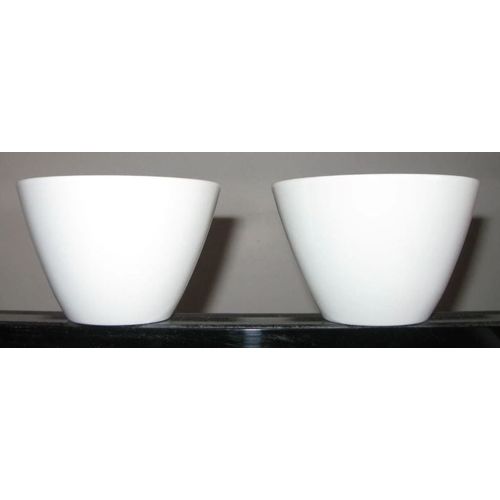 Deux Coupes/Coupelles Ovales Profondes En Porcelaine Blanche Bauscher Modèle 612 - Hauteur 8cm - Diamètre Supérieur 12cm