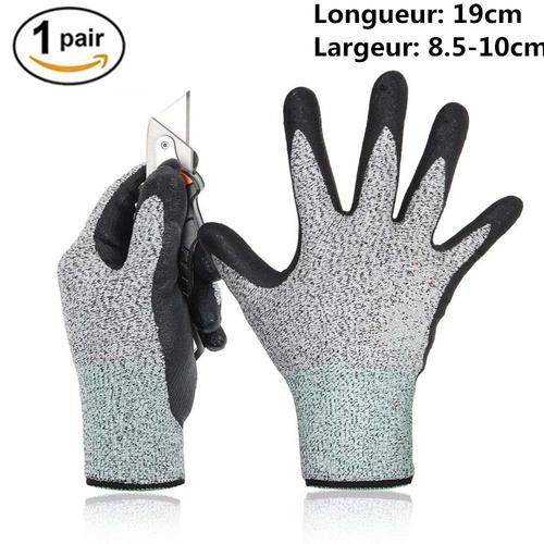 1 Paire Gants résistants aux coupures de qualité Alimentaire Niveau 5 Protection Gants de Coupe de sécurité pour la Cuisine