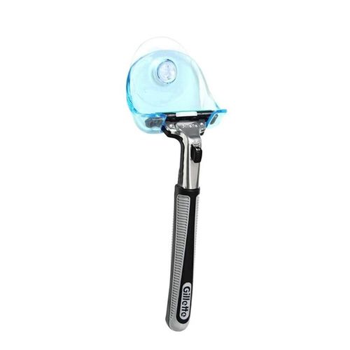 Support de rasoir en plastique, 1 pièce, étagère de rangement transparente, produit de salle de bain, porte rasoir, ventouse, organisateur d'étagère