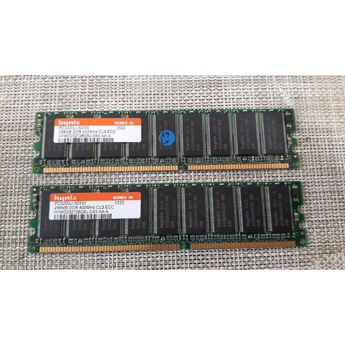 2 BARETTE   Hynix - 256 Mo - PC3200U-30330 - 512MB DDR 400Mhz CL3 - HYMD264646D8J-D43 AA-A