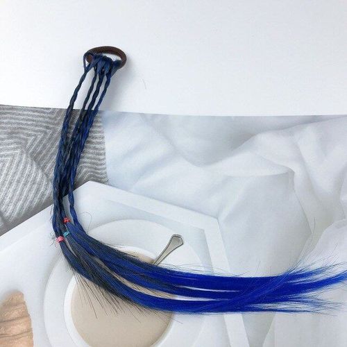 Fausse Mèche Avec Élastique À Cheveux Simple En Caoutchouc Pour Enfant,Perruque Jolie Pour Petite Fille, Tresses De Couleur Pour Bébé, Idée Cadeau Accessoire De Coiffure, Extensions Torsadées, Nouveau