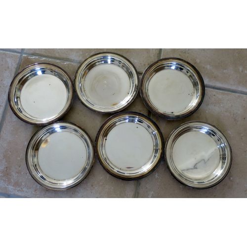 6 Dessous De Bouteille Métal Argenté Fin Xixème
