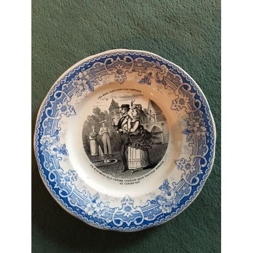Assiette En Faience Du 19ème Siècle - Creil Et Montereau