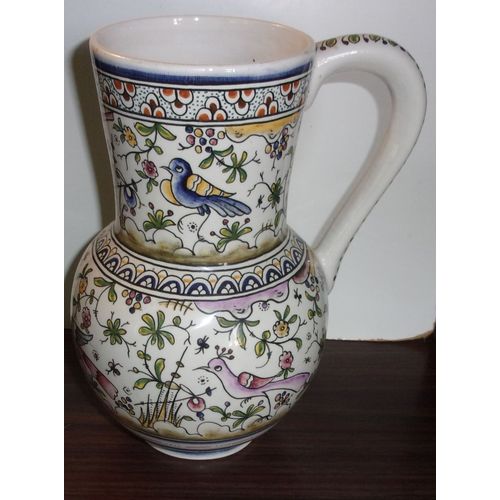 Pichet Peint A La Main Numerote Decor Oiseaux - Copie Xviiè Siècle