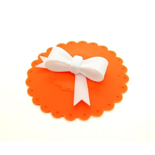 Couvercle De Tasse Thé Café En Silicone Ruban Orange