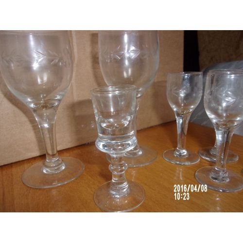 Verres Vin Pied Décor Transparent Petits Et Minis
