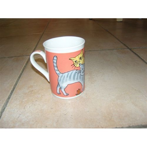 Mug "Chats" Gris Et Orange