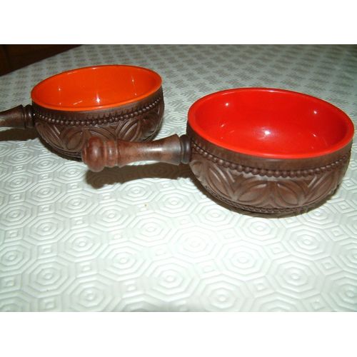 Lot De 2 Coupelles En Bois
