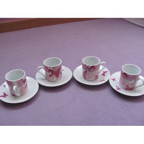 Service A Cafe 4 Tasses Et Sous Tasses