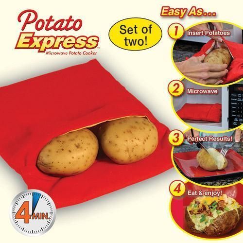 Potato Express! Sac Cuisson Pour Pomme De Terre En 4 Mn Micro Onde