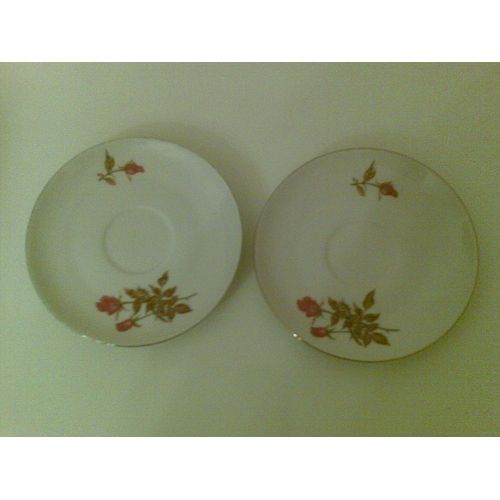 Lot De 2 Sous-Tasses "Chauvigny" Véritable Porcelaine