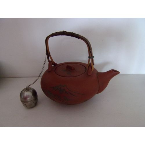 Théière Japonaise Terre Cuite Décorée