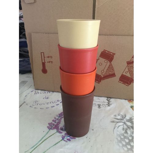 Lot De 4 Verres Pique-Nique Tupperware 25 Cl