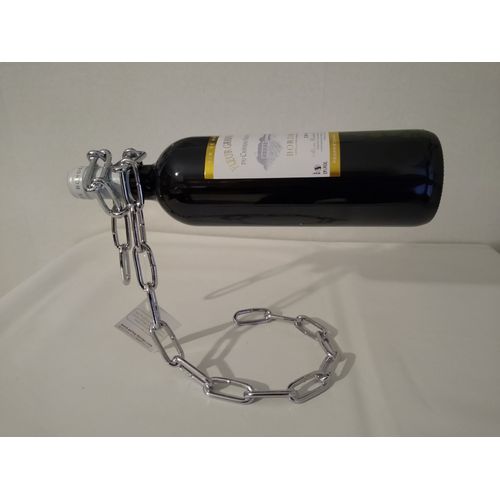 Porte Bouteille Design Chaine Argentée Neuf