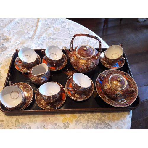 Service À Thé Japonais Porcelaine Fine, Années 60