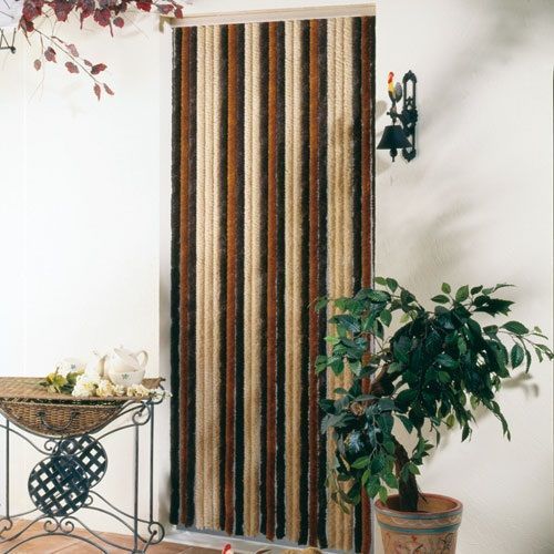 Rideau Portière Chenilles.Florenc.Beige/Bronze/Brun 90x220