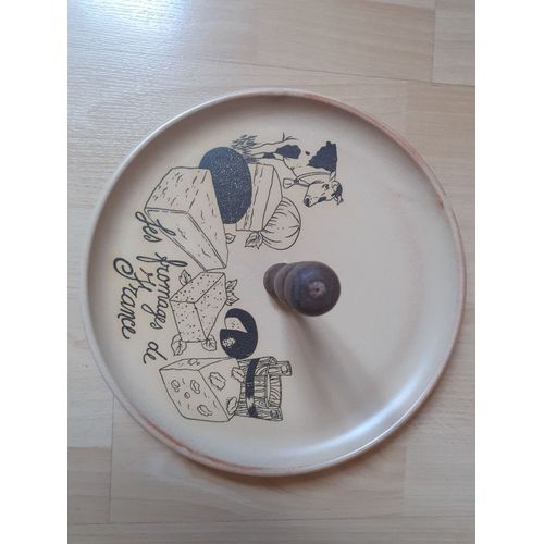 Plateau À Fromage En Céramique Avec Manche En Bois