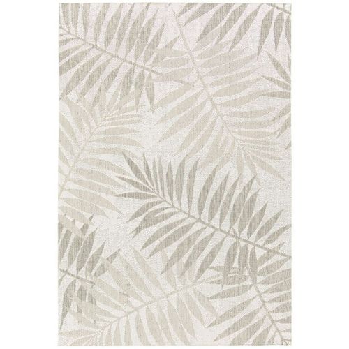 Tapis Polyester En Matière Recyclé - Harmonie - Feuilles Beige Decoweb.Com - 200 X 290 Cm