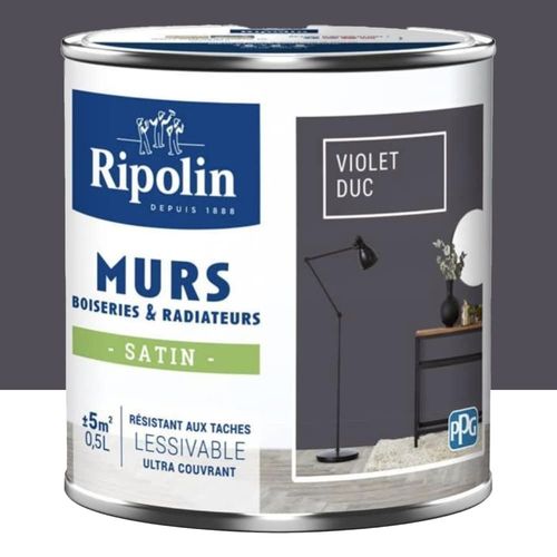 Peinture Murs, Boiseries, Radiateurs RIPOLIN Violet duc Satin 0,5 L