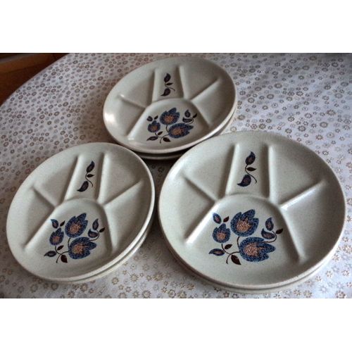 Lot De 6 Assiettes A Fondue En Faience De Saint Amand Décor Sologne