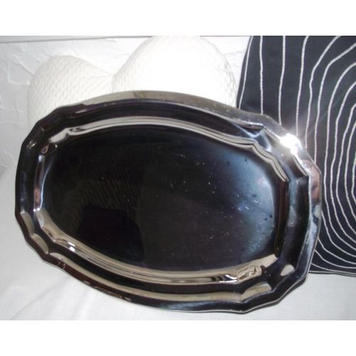Plat De Service Vintage Inox Neuf Marque Arianox 41 Cm X 26,5 Cm Comargent Marque Déposée Dimensions 41 Cm X 26,5 Cm