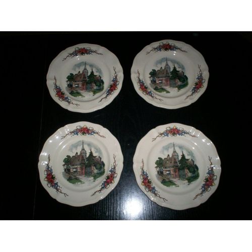 10 Assiettes À Dessert Obernai Faïenceries Sarreguemines