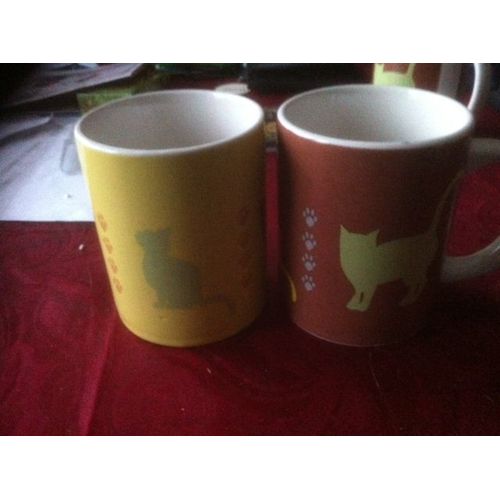 Chats : 6 Mugs (3 X 2) Motifs Chats