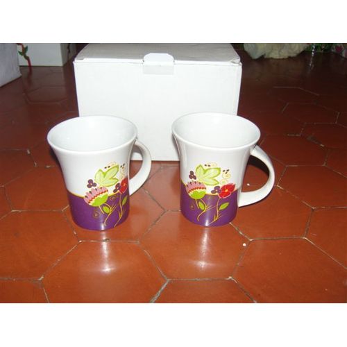 Lot De 2 Mug "Fleurs" Françoise Saget