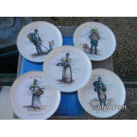 Lot De 5 Assiettes "Métiers Du Vieux Paris"
