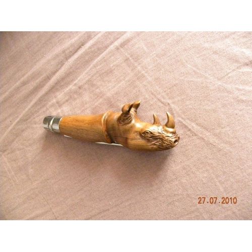 Couteau Neuf Sculpté Rhinocéros