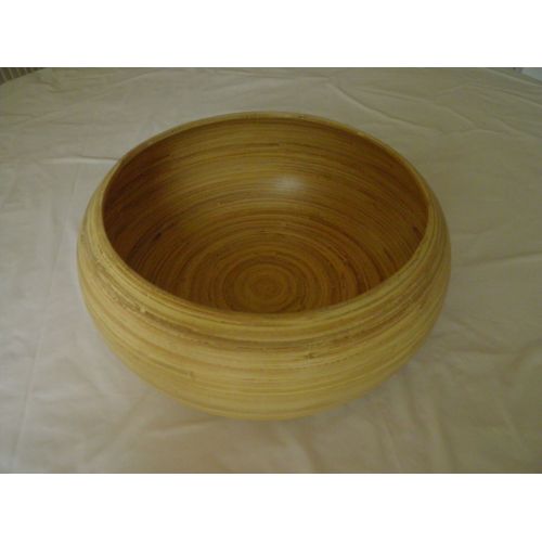 Grand Saladier Bambou 30x12cm Avec Ouverture  Recourbée Vers L'intérieur