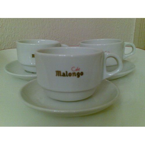 Lot De 6 Tasses  A Café + Coupelles + Malongo (Bar)