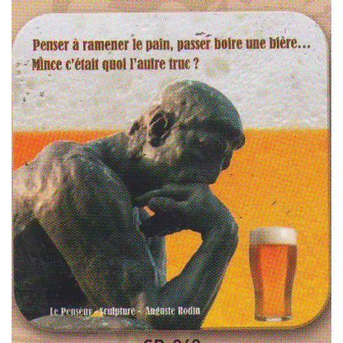 Véritable Sous Bocks 9x9cm 6 Piéces Le Penseur De Rodin