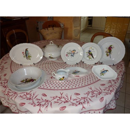 Vend Service De Table Blanc (Décors Oiseaux)