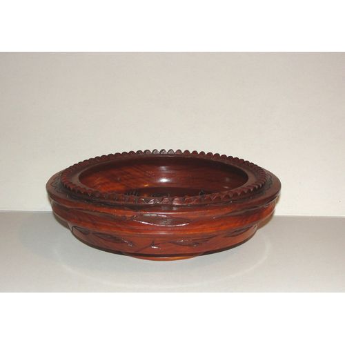 Coupe À Fruit En Bois Massif De Martinique  Sculté 32cm