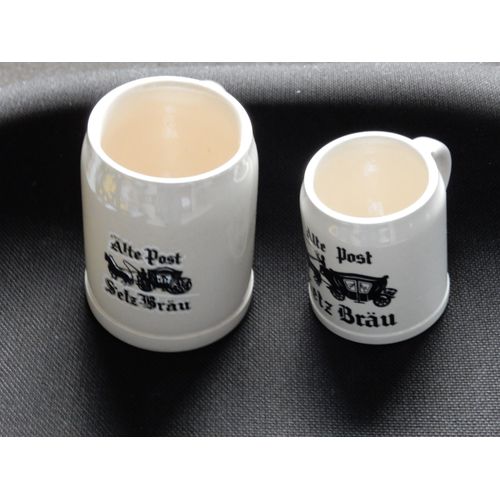 Lot De 2 Chopes À Bière "Setz Braû" Alte Post