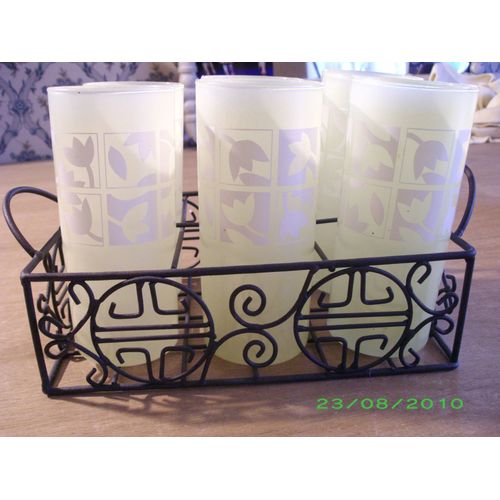 Panier Fer Forgé Et Ses 6 Verres À Orangeade