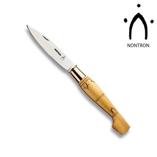 Couteau De Poche Nontron N° 25 - Manche Sabot En Buis 12 Cm
