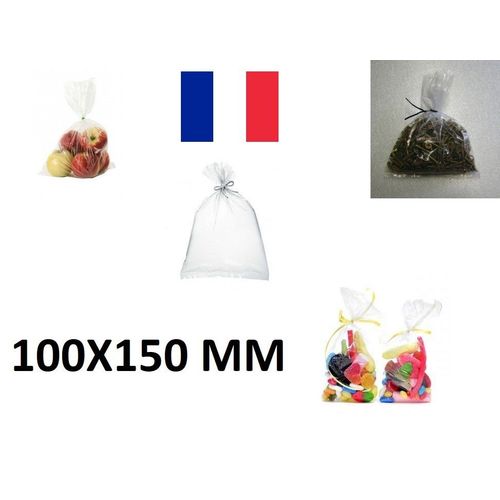 500x Sachet Sac Plastique Alimentaire Pebd 100x150mm 10x15cm Transparent 50u